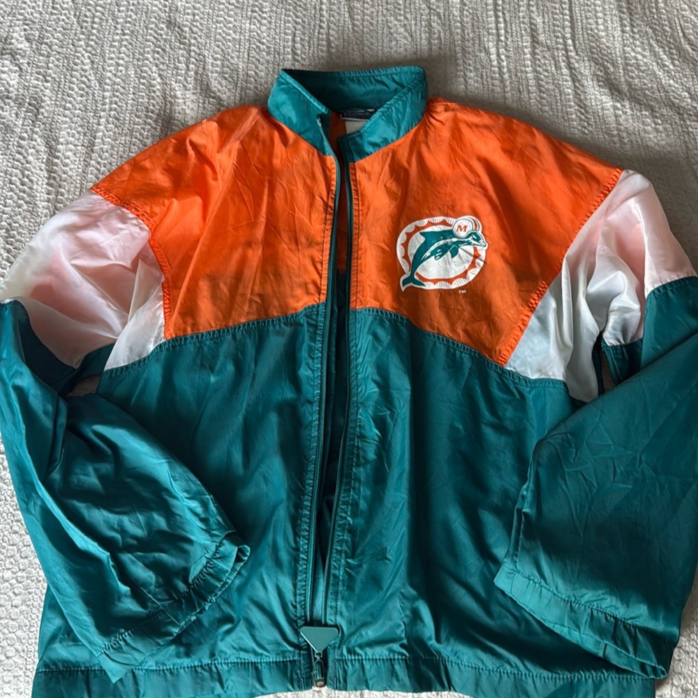 Vintage Miami Dolphins Windbreaker Jacket Medium